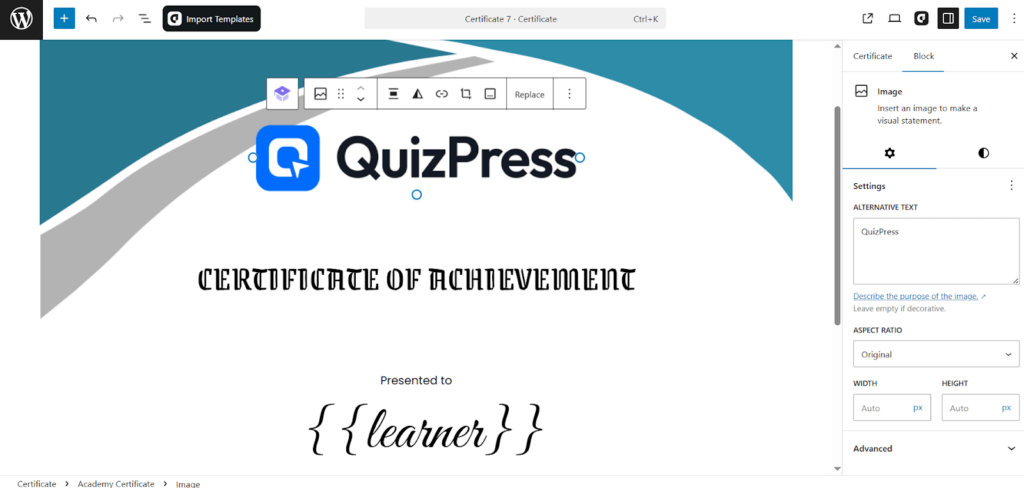 Customize Certificate Design