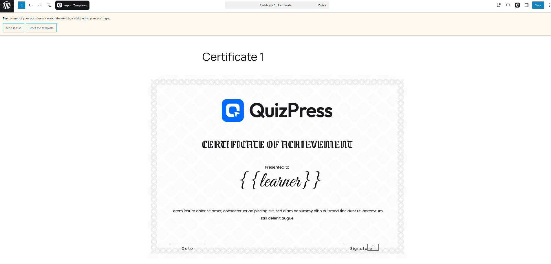 quizpress Certificates quizpress Certificates