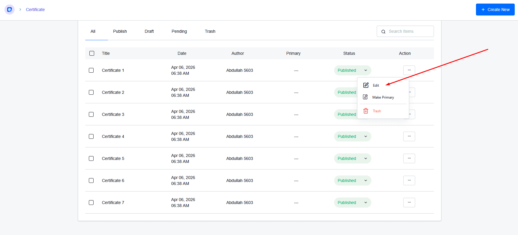 Certificates setup Certificates setup