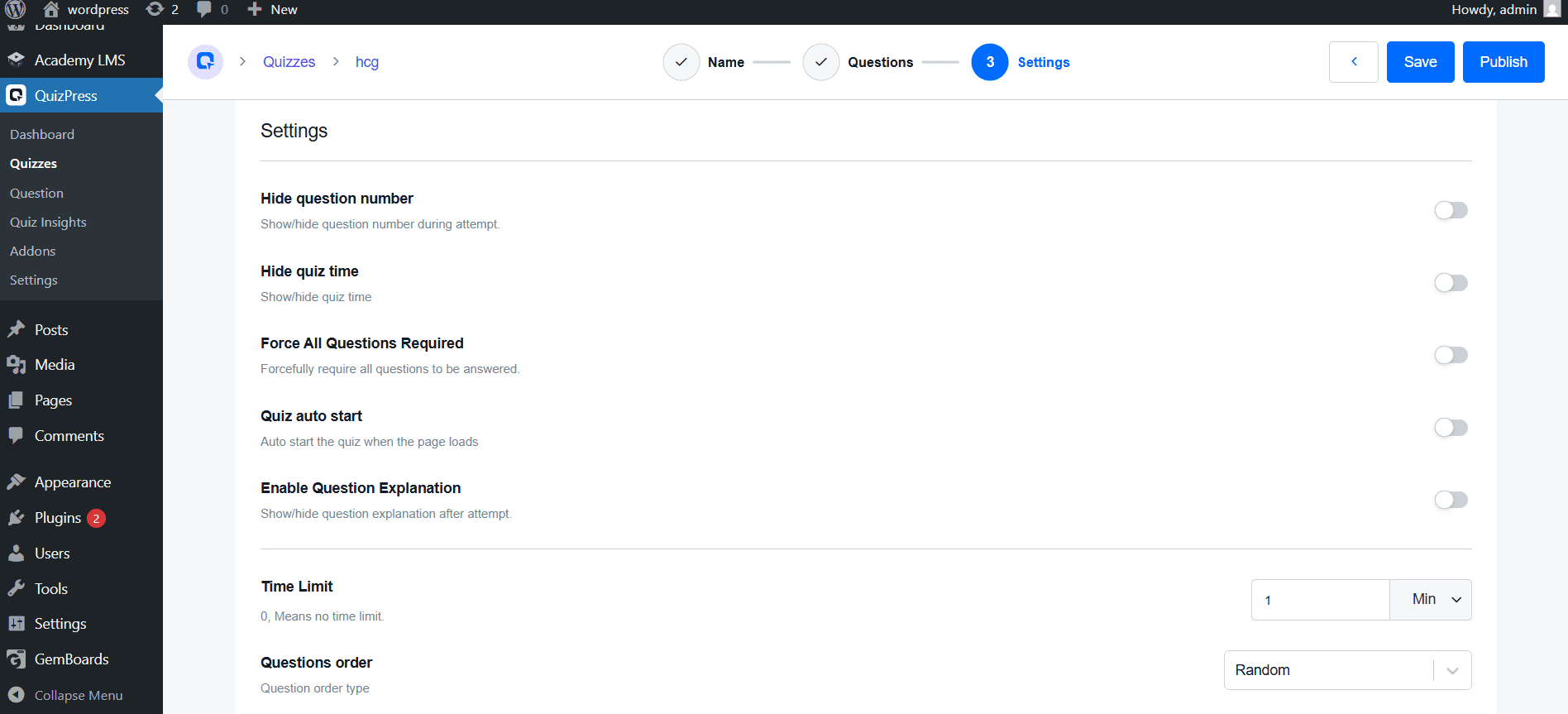 Configure Results Configure Results