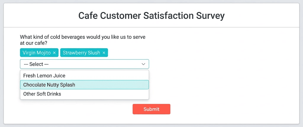Dropdown Questions (Select Type)