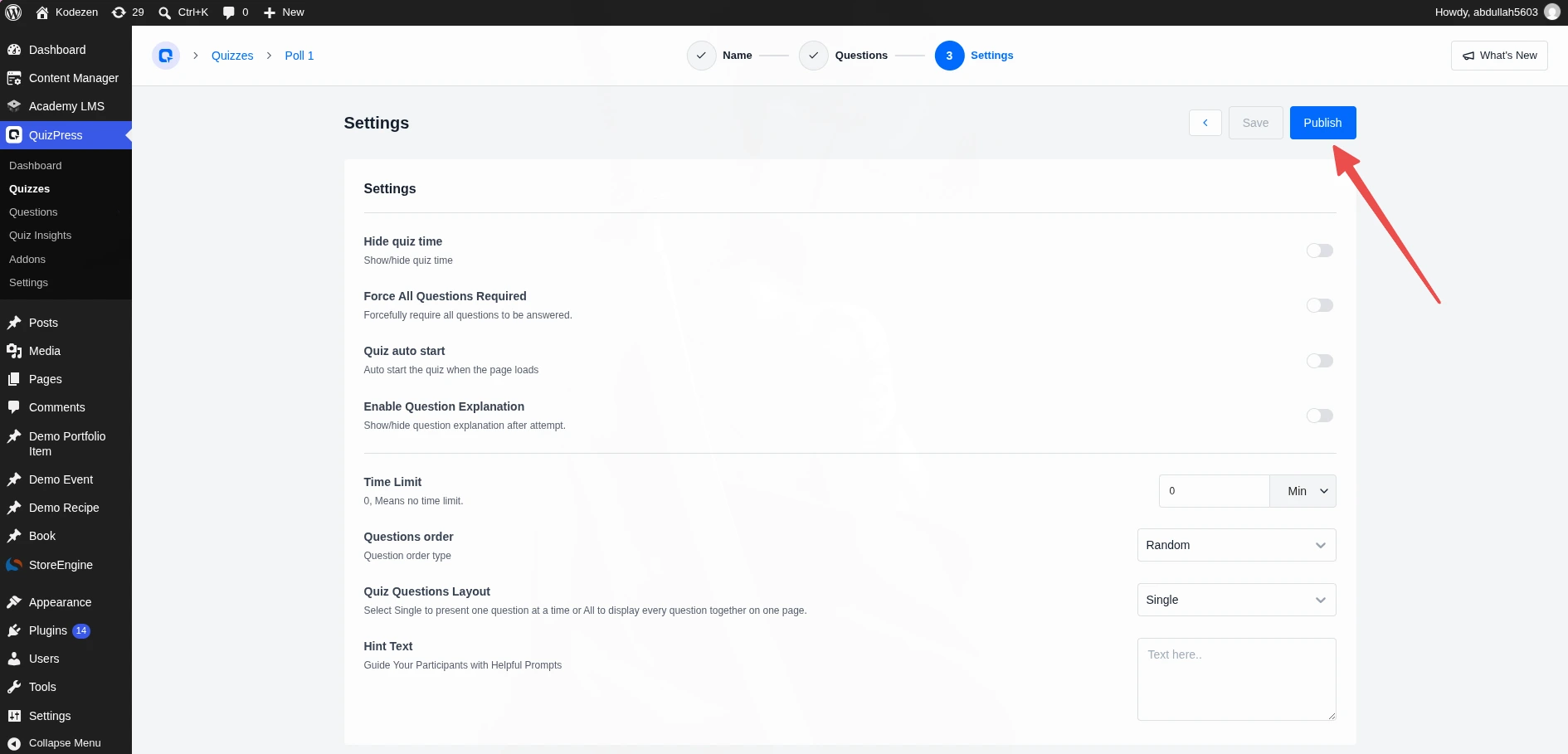 Publish and Embed Your Poll